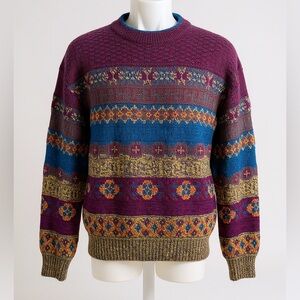 Expressions Vintage Men's Chunky Abstract Cosby Style Sweater